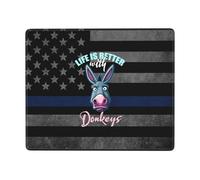 La Vie Est Plus Belle avec des Ânes Mouse Pad Douce Tapis Souris Durable Tapis De Souris pour Maison Travail Gamer 25X30Cm