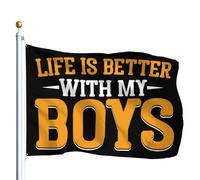 La Vie Est Plus Belle Avec Mes Garçons Bannières 90X150Cm Résistant Éclatantes Bannière Cour Drapeaux Pour Clubs Plage Fêtes