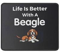 La Vie Est Plus Belle avec Un Beagle. Mouse Pad Douce Tapis Souris Durable Tapis De Souris pour Travail Maison Pc 25X30Cm