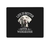 La Vie Est Plus Belle avec Un Braque De Weimar Tapis Souris Portable Mouse Pad Bords Cousus Tapis De Souris pour Jeux Études Ordinateur 25X30Cm