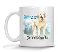 La Vie Est Plus Belle Avec Un Goldendoodle, Tout Simplement. Tasses À Thé Élégantes Mug À Café Céramique Tasse Pour Espresso L'École Boissons Chaudes 330Ml
