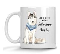 La Vie Est Plus Belle Avec Un Husky Sibérien. Mug Drôle Tasse Pratiques Tasses À Thé Pour Maison Cacao Boissons Chaudes 330Ml