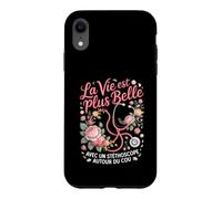 La Vie Est Plus Belle Stéthoscope Autour du Cou Coque pour iPhone XR