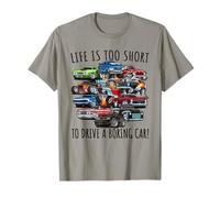 La Vie est trop Courte pour Conduire Une Voiture ennuyeuse Design Hotrod drôle T-Shirt