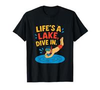 La Vie est Un lac Dive in Lake Life Group Design T-Shirt