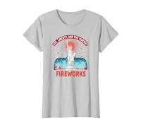 La Vie, la liberté et la Poursuite des Feux d'artifice T-Shirt, Femme, Argent, M