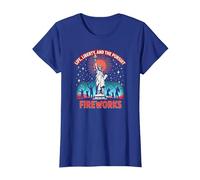La Vie, la liberté et la Poursuite des Feux d'artifice T-Shirt, Femme, Bleu Royal, 3XL
