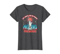 La Vie, la liberté et la Poursuite des Feux d'artifice T-Shirt, Femme, Chiné Foncé, L