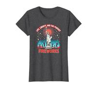La Vie, la liberté et la Poursuite des Feux d'artifice T-Shirt, Femme, Chiné Foncé, S