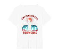 La Vie, la liberté et la Poursuite des Feux d'artifice T-Shirt, Femme Grandes Tailles, Blanc, 5X