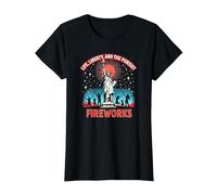 La Vie, la liberté et la Poursuite des Feux d'artifice T-Shirt, Femme, Noir, XXL