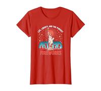 La Vie, la liberté et la Poursuite des Feux d'artifice T-Shirt, Femme, Rouge, XS