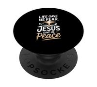 La Vie m'a donné la Peur mais Jésus m'a donné la Paix Christian PopSockets PopGrip Adhésif