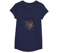 La Vie ne consiste Pas à être ce Parfait Art au Crayon coloré T-Shirt, Fille, Bleu Marine, L