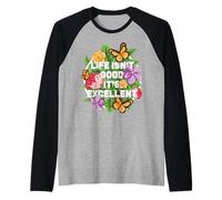 La Vie n'est Pas Belle, C'est Un Excellent optimiste Floral Qui guérit Le Bonheur Manche Raglan