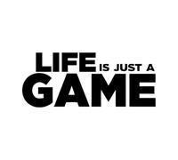 La vie n'est qu'un JEU Sticker mural Citation Salon Décoration d'intérieur Gamer Autocollants en vinyle Chambre de garçons-S-23x57cm-Black