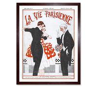 La Vie Parisienne Old Age Couple Dancing Magazine Cover Art Print Framed Poster Wall Decor 12x16 inch Dansant Couverture du magazine Couverture Affiche mur Déco