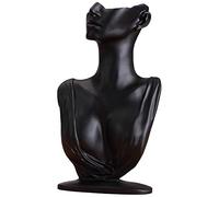 La vie Présentoir à bijoux en résine pour boucles d'oreilles - Support de buste - Organisateur de rangement décoratif - Élégant pour magasin et cadeau - Noir
