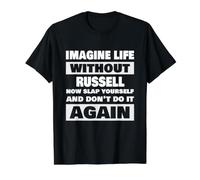 La Vie sans Que Russell ne prononce Un nom drôle de Russell T-Shirt Graphique avec Valeur, Homme, Noir, M