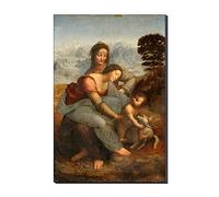 La Vierge Et l'enfant avec Sainte Anne De Léonard De Vinci, Reproduction De Tableaux sur Toile Célèbres Reproductions Imprimées sur du Papier Peint pour Toiles (40_x_60_cm)