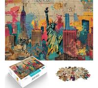 La Ville de New York Puzzles pour Adultes 1000 pièces Jouets de Divertissement Familial Offrir en Cadeau à Toute la Famille 38x26cm