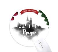 la ville de prague étape tchèque l'encre tapis de souris en caoutchouc de sapin de noël