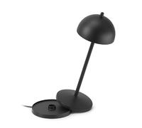 LA VILLE LUMIÈRE EvaG Lampe de Table Rechargeable Sans Fil - Lampe LED à Intensité Variable Tactile pour Intérieur/Extérieur IP65 - Température de 2200 à 3000K, Longue Durée, Aluminium, Noir