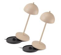 LA VILLE LUMIÈRE LVL Kit de 2 Lampes de Table EvaG Rechargeables Sans Fil - Lampe LED à Variateur Tactile pour Intérieur/Extérieur IP65 - Température de Lumière de 2200 à 3000K, Longue Durée, Sable