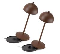 LA VILLE LUMIÈRE LVL Kit de 2 Lampes de Table EvaG Rechargeables Sans Fil - Lampe LED à Variateur Tactile pour Intérieur/Extérieur IP65 - Température de Lumière de 2200 à 3000K, Longue Durée, Corten