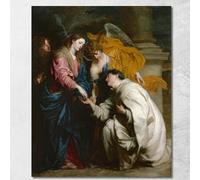 La vision du Bienheureux Hermann Joseph Anthony Van Dyck, avd129 Tableau imprimé sur toile, 100 x 80 cm