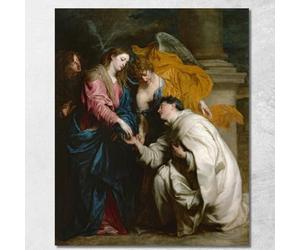 La vision du Bienheureux Hermann Joseph Anthony Van Dyck, avd129 Tableau imprimé sur toile, 100 x 80 cm