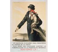 La visiteuse d'hygiéne vous montrera le chemin de la santé.Elle mène une croisade contre la tuberculose et la mortalité infantile. Soutenez-la! (1917) Affiche imprimée par Auguste Leroux (45,7 x 61 cm