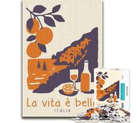 La Vita è Bella, Italia - Life is Beautiful p Puzzle, 1000 pièces | Un cadeau pour amateur de puzzles pour les loisirs de fin d’année, parfait pour un défi calme.