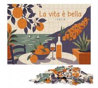La Vita è Bella, Italia - Life is Beautiful p Puzzle en Bois, 300 pièces | Cadeau de fin d'année pour fan de puzzle : loisir pour amateur de puzzle pendant une soirée calme.
