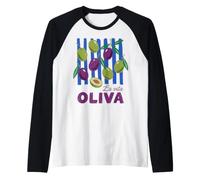 La Vita Olive Life Huile d'olive Italienne rétro Vintage Manche Raglan