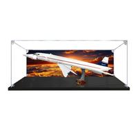 La vitrine en acrylique est compatible avec le modèle de blocs de construction d'avion LeGo 10307 Concorde, vitrine de protection anti-poussière (boîte de présentation uniquement) (fond B)