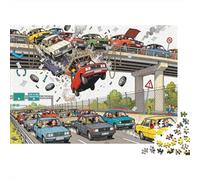La Voiture à Motion Lente Saute sur Le trafic Puzzle en Bois Imperméable DIY Puzzles De 1000 Pièces pour Adultes Coloré Jeux De Stimulants