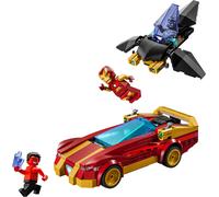 LEGO Marvel La Voiture d’Iron Man et Black Panther Contre Hulk Rouge - Inclut 3 minifigurines de Super héros - Véhicule de Sport et Avion à Construire - Idée de Cadeau pour garçon dès 7 Ans 76310