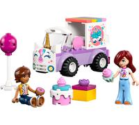 LEGO Friends La Voiture Licorne - Jouet Livraison de Gâteaux - Jeu Éducatif - Motricité Fine - 2 Mini-Poupées & Accessoires de Fête d'anniversaire - Idée Cadeau pour Fille dès 4 Ans - 42675