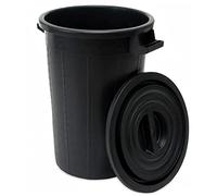 La zappa Bidon en plastique à deux poignées pour récolte et construction (poubelle avec couvercle, 75 litres)