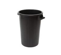 La zappa Bidon en PVC empilable sans couvercle pour ordures (120 l - Ø 53 x h 79 cm, Noir)
