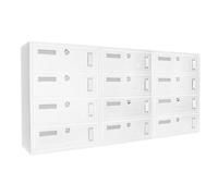 La zappa Boîte aux lettres en copropriété murale trou-lettres composable "Made in Italy" (blanc, 12 places)