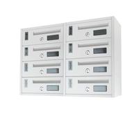 La zappa Boîte aux lettres en copropriété murale trou lettres composable "Made in Italy" (blanc, 8 places)