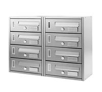 La Zappa Boîte aux lettres murale pour immeuble, modèle modulable "Made in Italy" (Argent, 8 emplacements)