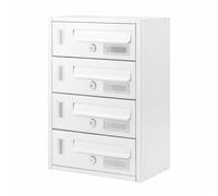 La zappa Boîte aux lettres murale pour immeuble, modèle modulable "Made in Italy" (Blanc, 4 places)