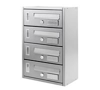 La zappa Boîte aux lettres pour montage mural, boîte aux lettres modulaire "Made in Italy" (Argent, 4 places)