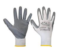 La zappa Gants de travail enduits de nitrile avec manchette élastique et fil continu (2, S)