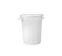 La zappa Poubelle en PVC empilable sans couvercle pour ordures (100 L - Ø 53 x h 66 cm, Blanc)