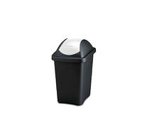 La zappa Poubelle Multipat pour ordures avec couvercle basculant (60 l - 39 x 39 x h 68 cm, Blanc)