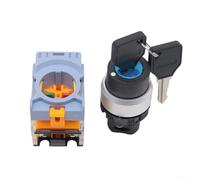 LA155B-11Y/2 Interrupteur à clé, trou de montage 22 mm, sélecteur rotatif à 2 positions, contacts argentés NO/NC pour machines industrielles